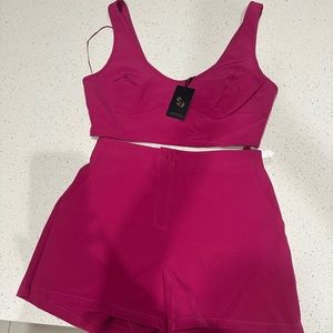 Sincerely Jules 2 Pc short set. Medium. Magenta color! Too snug for me NWOT